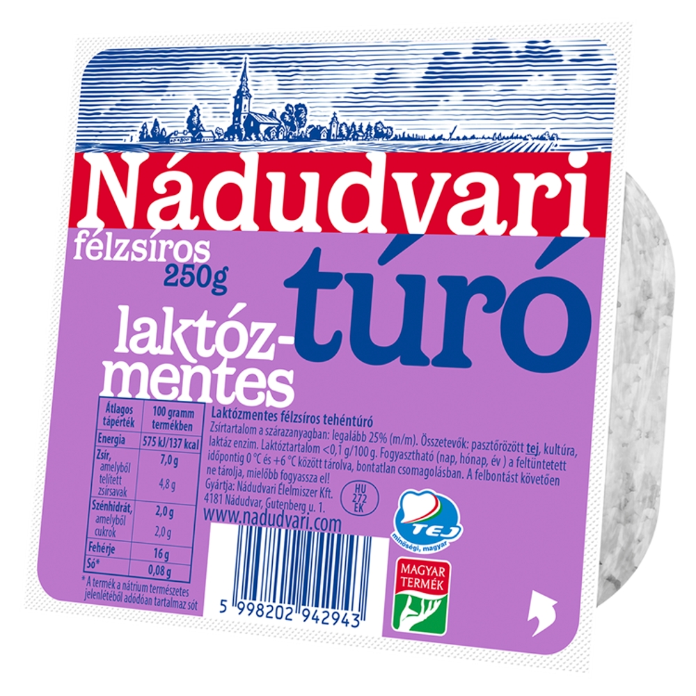 Nádudvari laktózmentes túró 250g